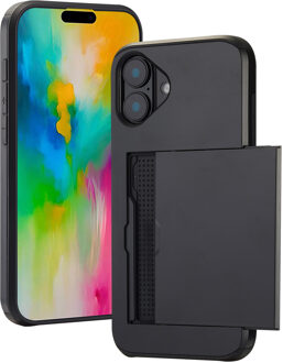 Imoshion Backcover met pasjeshouder voor de Apple iPhone 16 Plus - Zwart