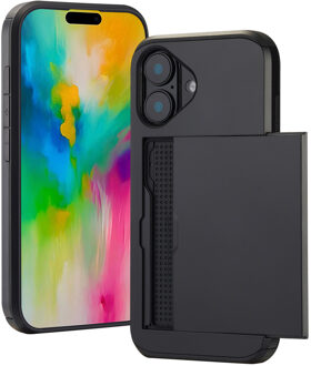 Imoshion Backcover met pasjeshouder voor de Apple iPhone 16 - Zwart