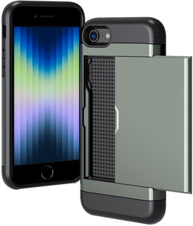 Imoshion Backcover met pasjeshouder voor de Apple iPhone SE (2022 / 2020) / 8 / 7 - Donkergroen