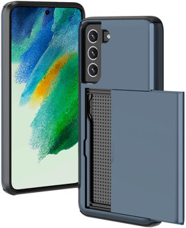 Imoshion Backcover met pasjeshouder voor de Samsung Galaxy S21 FE - Donkerblauw