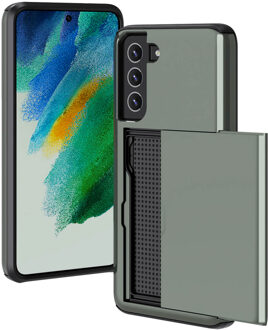 Imoshion Backcover met pasjeshouder voor de Samsung Galaxy S21 FE - Donkergroen