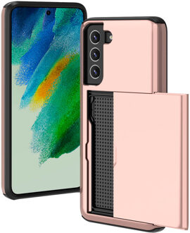 Imoshion Backcover met pasjeshouder voor de Samsung Galaxy S21 FE - Rosé Goud