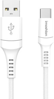 Imoshion Braided USB-C naar USB-A kabel - 0,5 meter - Wit - One size