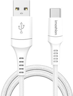 Imoshion Braided USB-C naar USB-A kabel - 2 meter - Wit - 2m