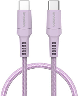 Imoshion Braided USB-C naar USB-C kabel - 1 meter - Lila - 1m