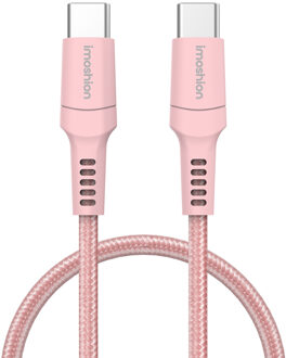 Imoshion Braided USB-C naar USB-C kabel - 1 meter - Roze - 1m