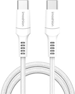 Imoshion Braided USB-C naar USB-C kabel - 2 meter - Wit - 2m