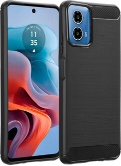 Imoshion Brushed Backcover voor de Motorola Moto G34 - Zwart