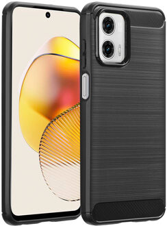 Imoshion Brushed Backcover voor de Motorola Moto G73 - Zwart