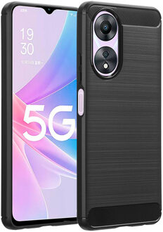 Imoshion Brushed Backcover voor de Oppo A58 - Zwart