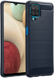 Imoshion Brushed Backcover voor de Samsung Galaxy A12 - Donkerblauw