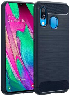 Imoshion Brushed Backcover voor de Samsung Galaxy A40 - Donkerblauw