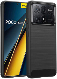 Imoshion Brushed Backcover voor de Xiaomi Poco X6 Pro - Zwart