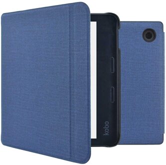 Imoshion Canvas Sleepcover Bookcase met stand voor de Kobo Libra 2 / Tolino Vision 6 - Donkerblauw - 7