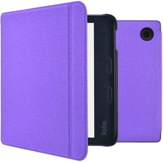 Imoshion Canvas Sleepcover Bookcase met stand voor de Kobo Libra 2 / Tolino Vision 6 - Paars - 7