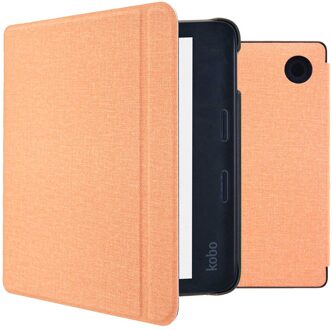 Imoshion Canvas Sleepcover Bookcase met stand voor de Kobo Libra 2 / Tolino Vision 6 - Peach Oranje - 7
