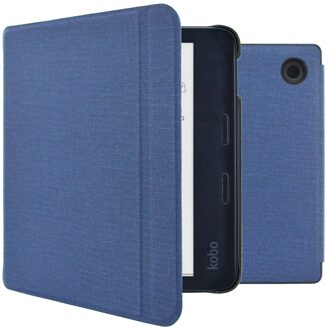 Imoshion Canvas Sleepcover Bookcase met stand voor de Kobo Libra Colour - Donkerblauw - 7