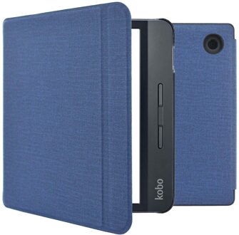 Imoshion Canvas Sleepcover Bookcase met stand voor de Kobo Libra H2O - Donkerblauw - 7