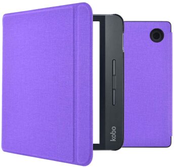 Imoshion Canvas Sleepcover Bookcase met stand voor de Kobo Libra H2O - Paars - 7