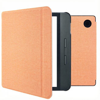 Imoshion Canvas Sleepcover Bookcase met stand voor de Kobo Libra H2O - Peach Oranje - 7