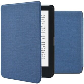 Imoshion Canvas Sleepcover Bookcase voor de Kobo Clara 2E / Tolino Shine 4 - Donkerblauw - 6