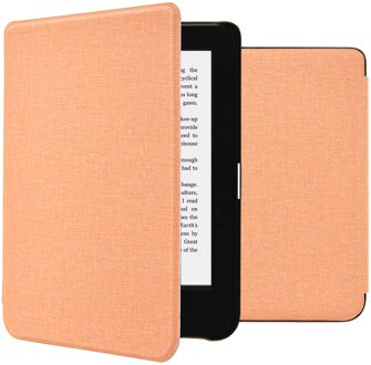 Imoshion Canvas Sleepcover Bookcase voor de Kobo Clara 2E / Tolino Shine 4 - Peach Oranje - 6