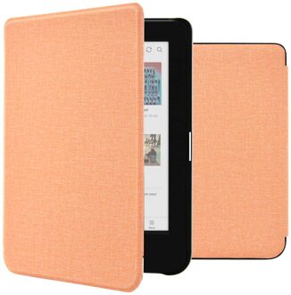 Imoshion Canvas Sleepcover Bookcase voor de Kobo Clara Colour / BW - Peach Oranje - 6