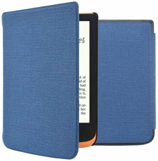 Imoshion Canvas Sleepcover Bookcase voor de Pocketbook Touch Lux 5 / HD 3 / Basic Lux 4 / Vivlio Lux 5 - Donkerblauw - 6