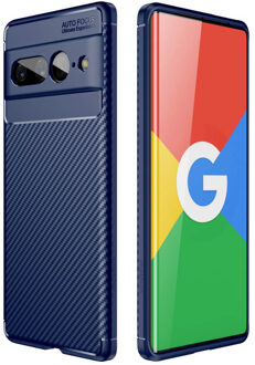 Imoshion Carbon Softcase Backcover voor de Google Pixel 7 Pro - Blauw