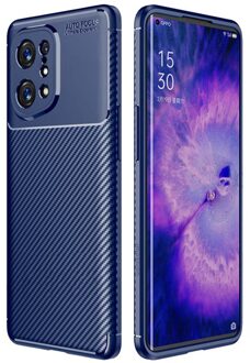 Imoshion Carbon Softcase Backcover voor de Oppo Find X5 5G - Blauw
