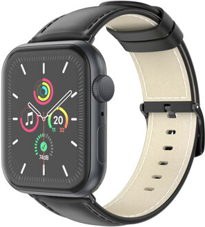 Imoshion Classic lederen bandje voor de Apple Watch Series 1 t/m 11 / SE / Ultra (44/45/46/49 mm) - Zwart - 49 mm