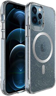 Imoshion Clear Glitter Backcover met MagSafe voor de Apple iPhone 12 (Pro) - Zilver