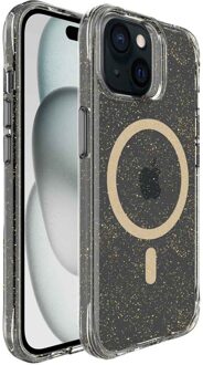 Imoshion Clear Glitter Backcover met MagSafe voor de Apple iPhone 15 - Goud