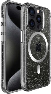 Imoshion Clear Glitter Backcover met MagSafe voor de Apple iPhone 15 Pro Max - Zilver