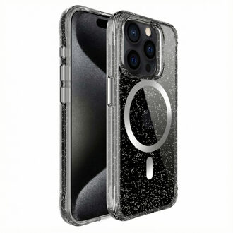 Imoshion Clear Glitter Backcover met MagSafe voor de Apple iPhone 15 Pro Max - Zilver