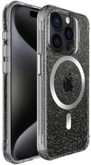 Imoshion Clear Glitter Backcover met MagSafe voor de Apple iPhone 15 Pro - Zilver