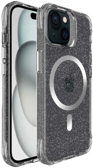 Imoshion Clear Glitter Backcover met MagSafe voor de Apple iPhone 15 - Zilver