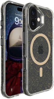 Imoshion Clear Glitter Backcover met MagSafe voor de Apple iPhone 16 - Goud