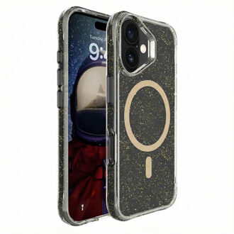 Imoshion Clear Glitter Backcover met MagSafe voor de Apple iPhone 16 - Goud