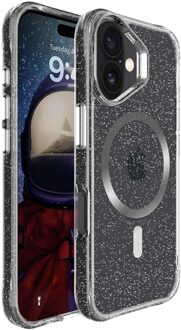 Imoshion Clear Glitter Backcover met MagSafe voor de Apple iPhone 16 - Zilver