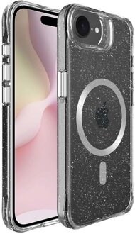 Imoshion Clear Glitter Backcover met MagSafe voor de Apple iPhone 16e - Zilver