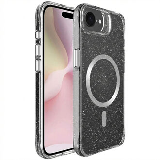 Imoshion Clear Glitter Backcover met MagSafe voor de Apple iPhone 17e / 16e - Zilver