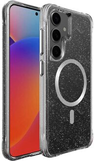 Imoshion Clear Glitter Backcover met MagSafe voor de Samsung Galaxy S25 Plus - Zilver