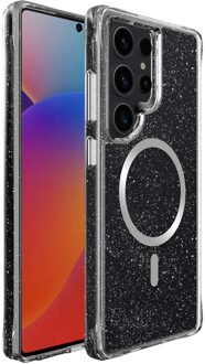 Imoshion Clear Glitter Backcover met MagSafe voor de Samsung Galaxy S25 Ultra - Zilver