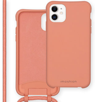 Imoshion Color Backcover met afneembaar koord iPhone 11 hoesje - Peach