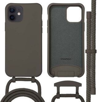 Imoshion Color Backcover met afneembaar koord MagSafe voor de Apple iPhone 12 (Pro) - Black Coffee Bruin