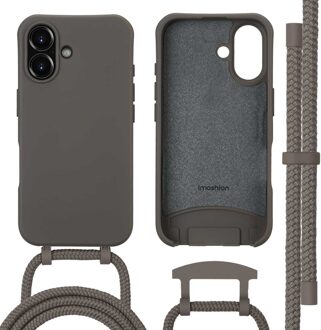 Imoshion Color Backcover met afneembaar koord MagSafe voor de Apple iPhone 16 - Black Coffee Bruin