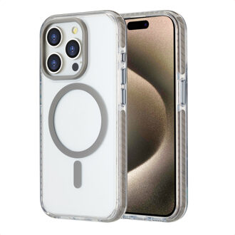 Imoshion Combat MagSafe Backcover voor de Apple iPhone 15 Pro - Grijs Transparant