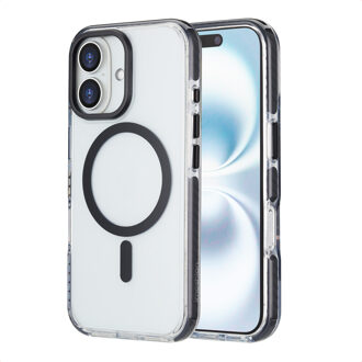 Imoshion Combat MagSafe Backcover voor de Apple iPhone 16 - Zwart Transparant
