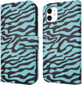 Imoshion Design Bookcase voor de Apple iPhone 11 - Black Blue Stripes Meerkleurig